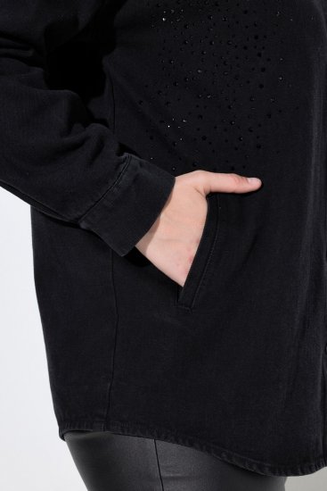 Ulla Popken 851036 Veste en jean Anthracite - Vestes - Vestes femme grande taille