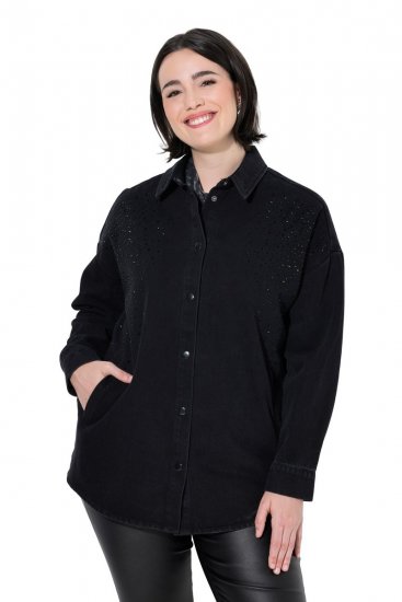 Ulla Popken 851036 Veste en jean Anthracite - Vestes - Vestes femme grande taille