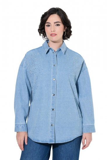 Ulla Popken 851036 Veste en jean Bleu clair - Vestes - Vestes femme grande taille