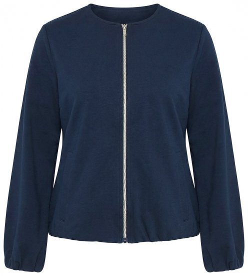 Ulla Popken 851040 Sweat zippé Bleu marine - Sweatshirts - Sweat-shirts femme grande taille