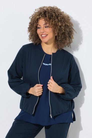 Ulla Popken 851040 Sweat zippé Bleu marine - Sweatshirts - Sweat-shirts femme grande taille