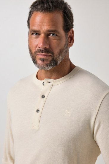 JP1880 851075 T-shirt henley manches longues Gris sable TALL - TALL T-shirts - T-Shirts pour Hommes Grands