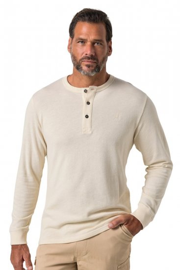 JP1880 851075 T-shirt henley manches longues Gris sable TALL - TALL T-shirts - T-Shirts pour Hommes Grands