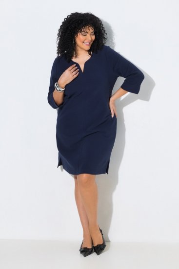 Ulla Popken 851220 Robe à manches 3/4 Bleu marine - Robes - Robes pour toutes les tailles