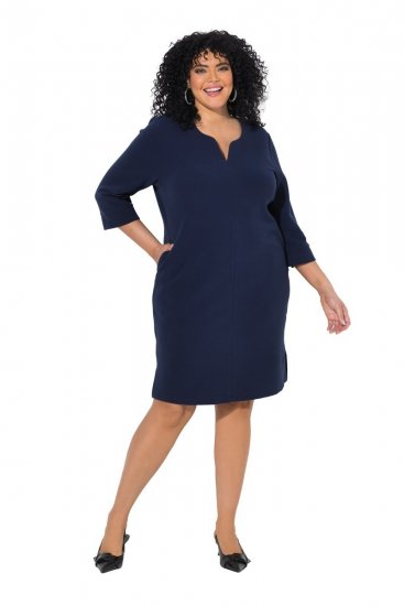Ulla Popken 851220 Robe à manches 3/4 Bleu marine - Robes - Robes pour toutes les tailles