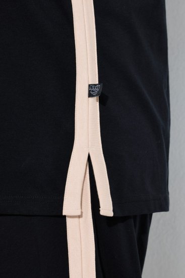 Ulla Popken 851245 Pyjama à rayures Noir - Pyjamas/vêtements de détente - 