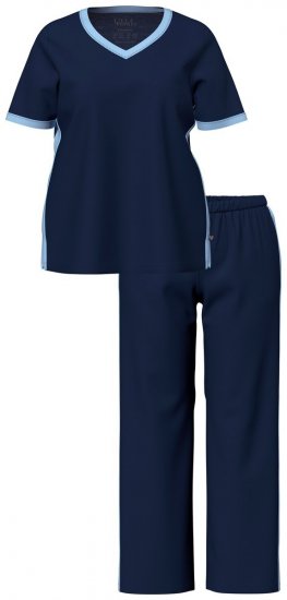 Ulla Popken 851245 Pyjama à rayures Bleu marine - Pyjamas/vêtements de détente - 