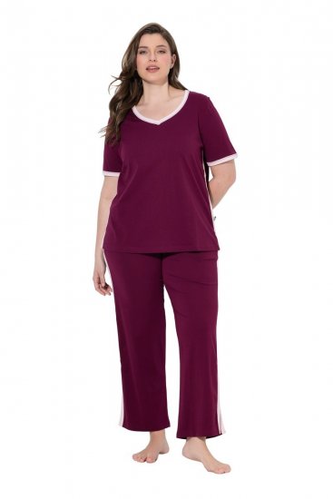 Ulla Popken 851245 Pyjama Rouge baie - Pyjamas/vêtements de détente - 