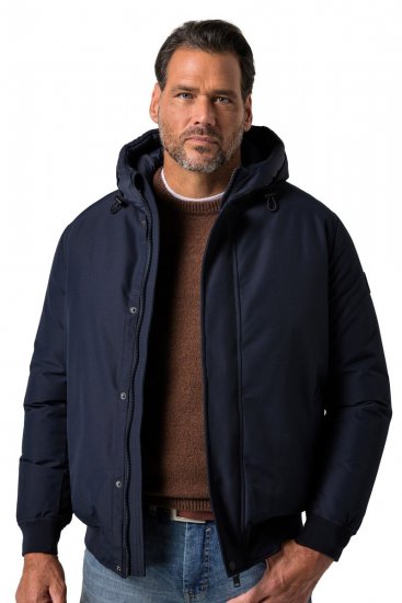 JP1880 851320 Veste à capuche et doublure chaude Bleu marine - Vestes - Vestes Homme Grandes Tailles