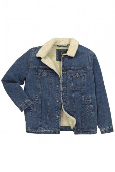 JP1880 851363 Veste en jean à doublure teddy Bleu denim - Vestes - Vestes Homme Grandes Tailles