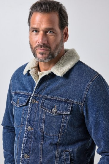 JP1880 851363 Veste en jean doublée teddy Bleu denim TALL - TALL vestes - Vestes TALL pour hommes grands