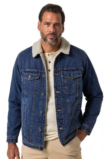 JP1880 851363 Veste en jean doublée teddy Bleu denim TALL - TALL vestes - Vestes TALL pour hommes grands