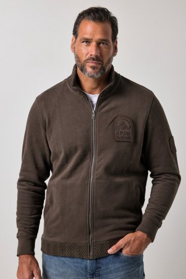 JP1880 851387 Veste sweat zippée Noisette TALL - TALL sweatshirts - Sweats et hoodies TALL