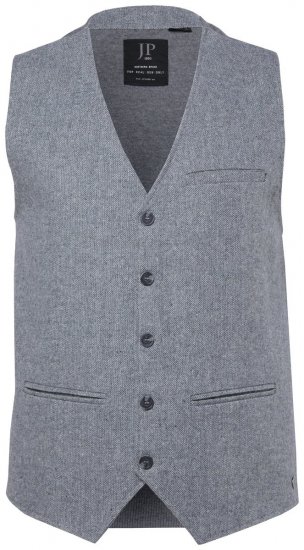 JP1880 851399 Gilet en mélange de laine à dos tricoté Gris clair - Costumes - Costumes grandes tailles 