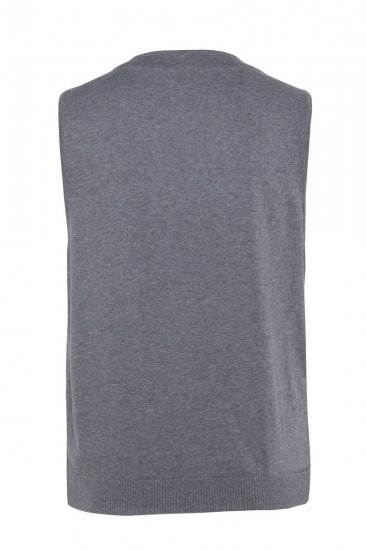JP1880 851399 Gilet en mélange de laine à dos tricoté Gris clair - Costumes - Costumes grandes tailles 