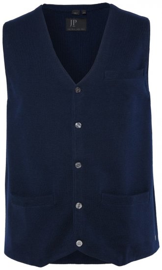 JP1880 851421 Gilet tricoté à col V Bleu marine - Costumes - Costumes grandes tailles 