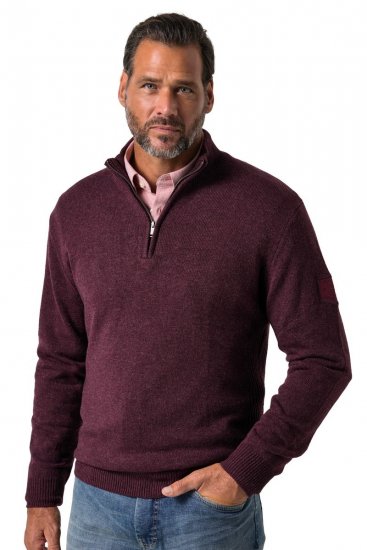 JP1880 851428 Pull tricoté col zippé Prune TALL - TALL sweatshirts - Sweats et hoodies TALL