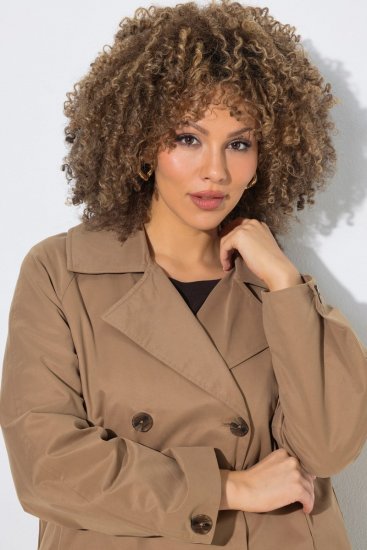 Ulla Popken 851435 Trench Marron - Manteaux - Manteaux femme grande taille