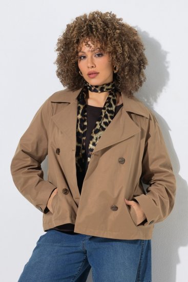 Ulla Popken 851435 Trench Marron - Manteaux - Manteaux femme grande taille