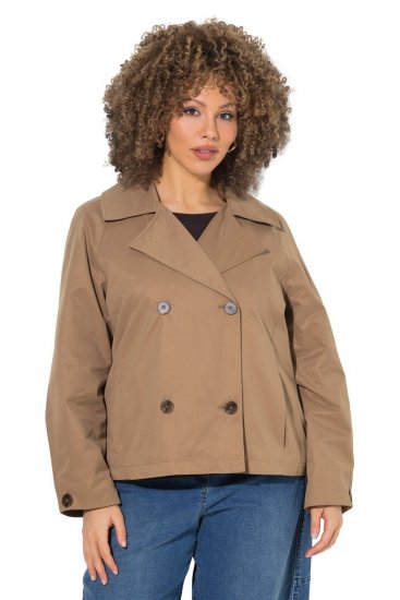 Ulla Popken 851435 Trench Marron - Manteaux - Manteaux femme grande taille
