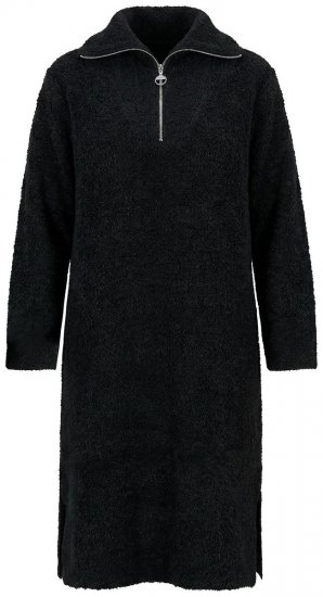 Ulla Popken 851563 Robe en maille à manches longues et col roulé Noir - Robes - Robes pour toutes les tailles