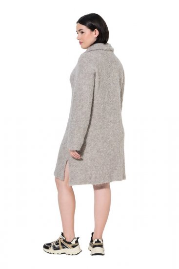 Ulla Popken 851563 Robe en maille à manches longues Beige - Robes - Robes pour toutes les tailles