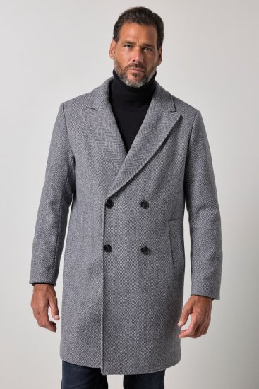 JP1880 851613 Croisé Manteau en laine Gris foncé - Vestes - Vestes Homme Grandes Tailles