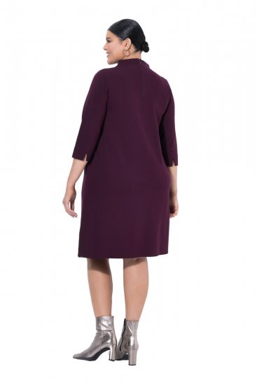 Ulla Popken 851664 Robe en jersey à col roulé Prune - Robes - Robes pour toutes les tailles