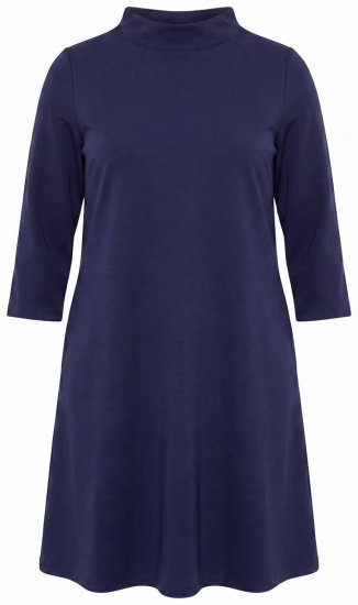 Ulla Popken 851664 Robe en jersey trapèze à poches Bleu marine - Robes - Robes pour toutes les tailles