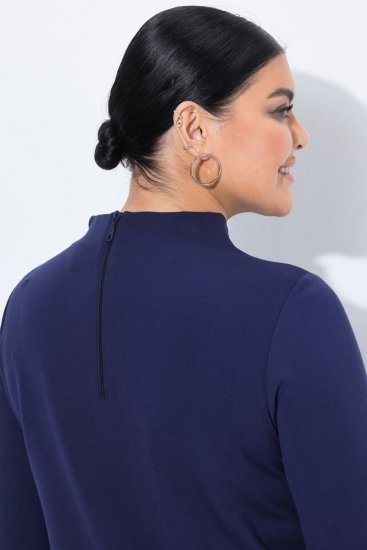 Ulla Popken 851664 Robe en jersey trapèze à poches Bleu marine - Robes - Robes pour toutes les tailles