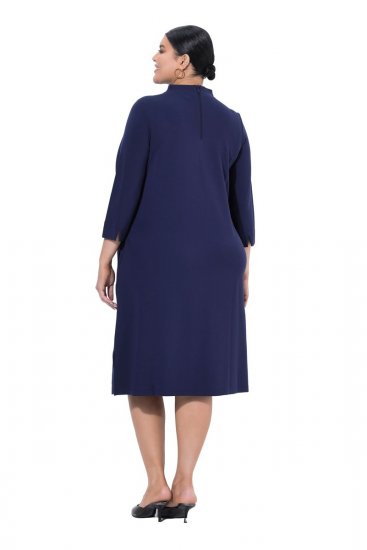 Ulla Popken 851664 Robe en jersey trapèze à poches Bleu marine - Robes - Robes pour toutes les tailles