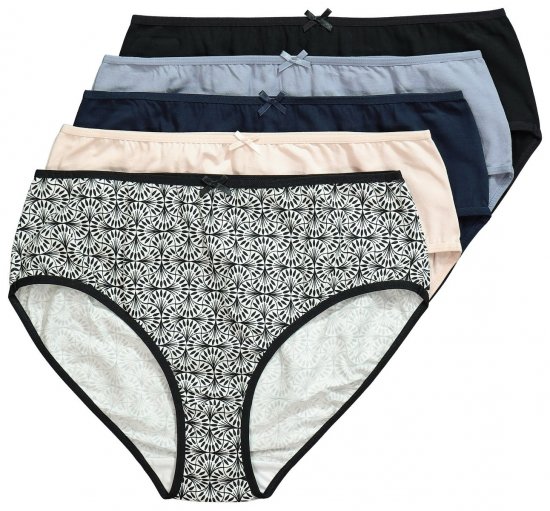 Ulla Popken 851687 Culottes à motifs lot de 5 Bleu clair - Culottes - 
