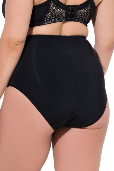 Ulla Popken 851700 Culottes à carreaux taille haute en dentelle Noir - Culottes - 