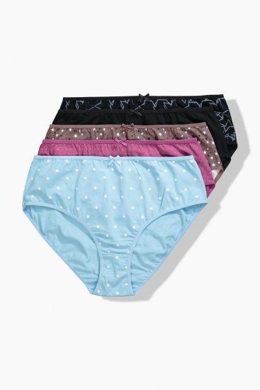 Ulla Popken 851714 Culottes à motifs lot de 5 Noir - Culottes - 