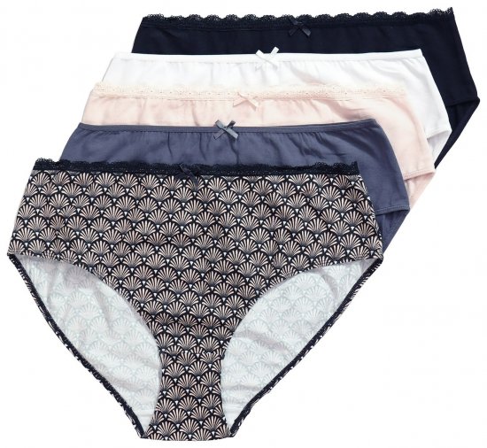 Ulla Popken 851730 Culottes à motifs lot de 5 Beige - Culottes - 