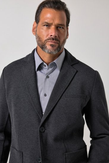 JP1880 Naples Flexnamic Blazer en jersey Gris foncé chiné - Costumes - Costumes grandes tailles 