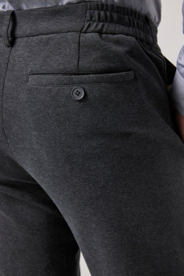 JP1880 Naples Flexnamic Pantalon en jersey Gris foncé chiné - Costumes - Costumes grandes tailles 