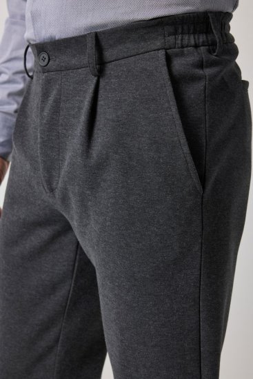JP1880 Naples Flexnamic Pantalon en jersey Gris foncé chiné - Costumes - Costumes grandes tailles 