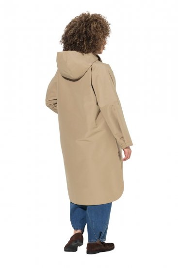 Ulla Popken 851764 Manteau oversize à capuche amovible Sable - Manteaux - Manteaux femme grande taille