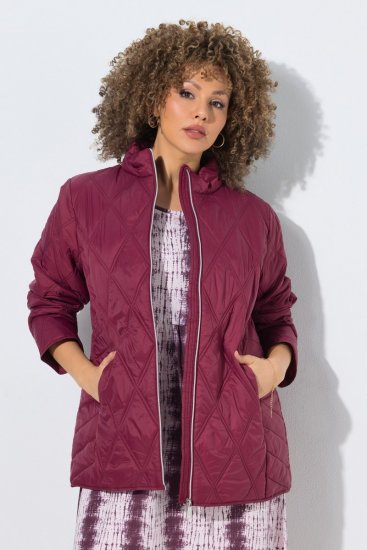 Ulla Popken 851777 Veste matelassée HYPRAR à col montant Bordeaux - Vestes - Vestes femme grande taille