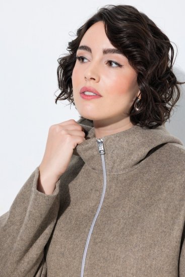 Ulla Popken 851788 Manteau en laine Marron clair - Manteaux - Manteaux femme grande taille