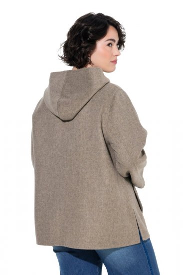 Ulla Popken 851788 Manteau en laine Marron clair - Manteaux - Manteaux femme grande taille