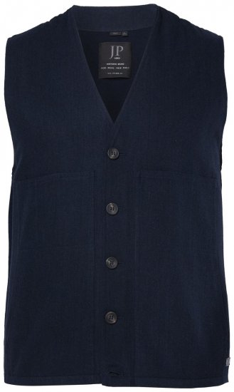 JP1880 851800 Gilet en tweed à chevrons Bleu marine - Costumes - Costumes grandes tailles 