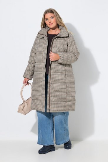 Ulla Popken 851801 Manteau matelassé Blanc cassé - Manteaux - Manteaux femme grande taille