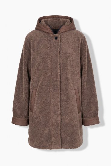 Ulla Popken 851809 Veste teddy Marron clair - Vestes - Vestes femme grande taille
