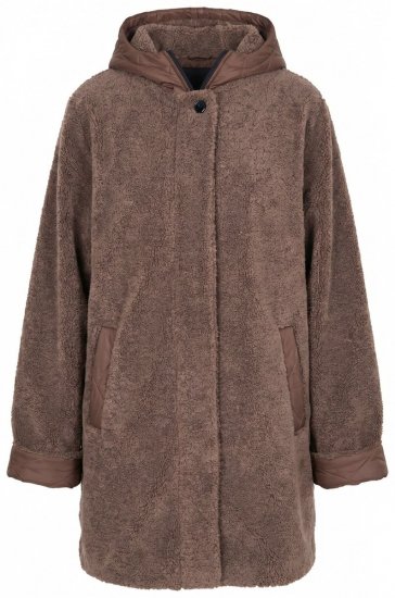 Ulla Popken 851809 Veste teddy Marron clair - Vestes - Vestes femme grande taille