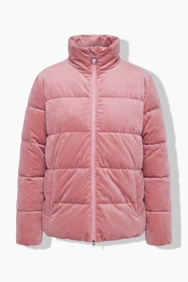 Ulla Popken 851819 Veste en velours côtelé Vieux rose - Vestes - Vestes femme grande taille