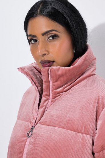 Ulla Popken 851819 Veste en velours côtelé Vieux rose - Vestes - Vestes femme grande taille