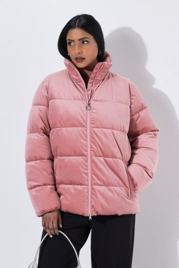 Ulla Popken 851819 Veste en velours côtelé Vieux rose - Vestes - Vestes femme grande taille