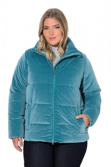 Ulla Popken 851819 Veste en velours côtelé Gris - Vestes - Vestes femme grande taille